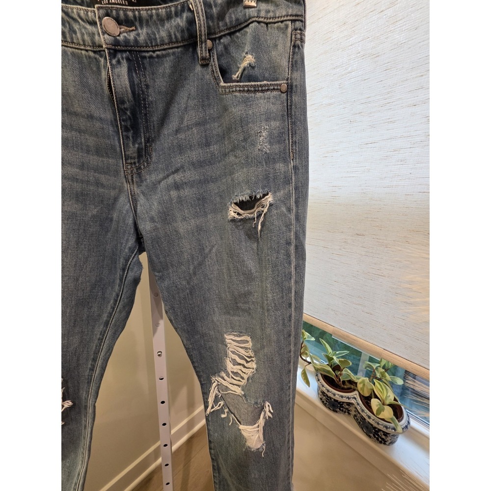 Liverpool Los Angeles Jeans Womens 12/36 Blue Straight Distressed - Picture 4 of 16